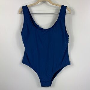 Hula Bay of Honolulu Women's One Piece Swim Suit Blue High Cut XXXL - 22